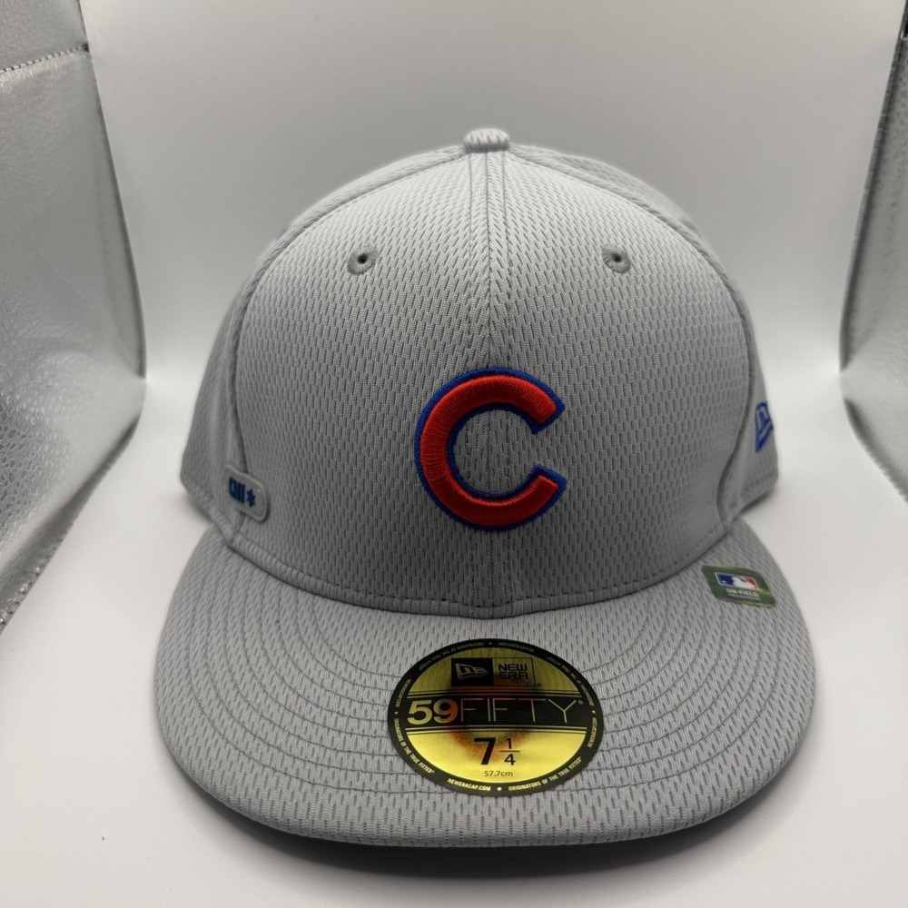 New Era 59FIFTY Chicago Cubs Rare Clubhouse Gray Fitted Hat Size 7 1/4